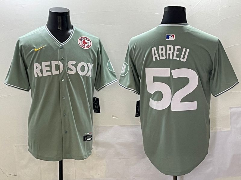 Men Boston Red Sox #52 Abreu Green Joint Name Game Nike 2025 MLB Jersey style 7